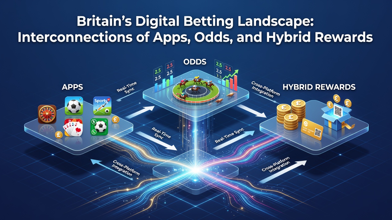Mobile betting apps displaying interconnected sports odds and hybrid reward options on smartphones