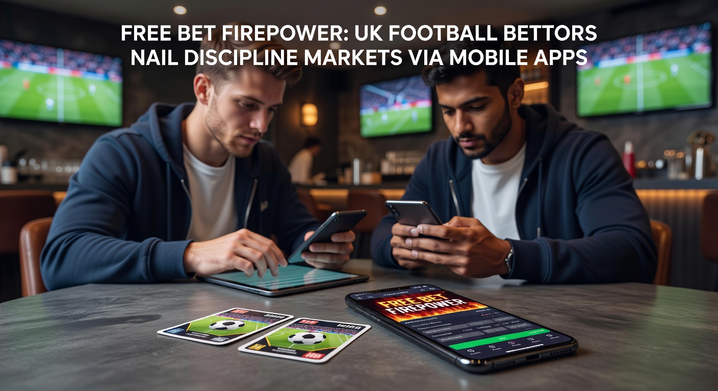 Close-up of a mobile betting app screen showing live cards, corners odds, and free bet offers during a UK football match