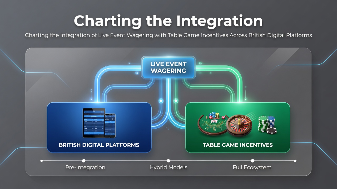Illustration of live event wagering integrated with table game incentives on British digital platforms