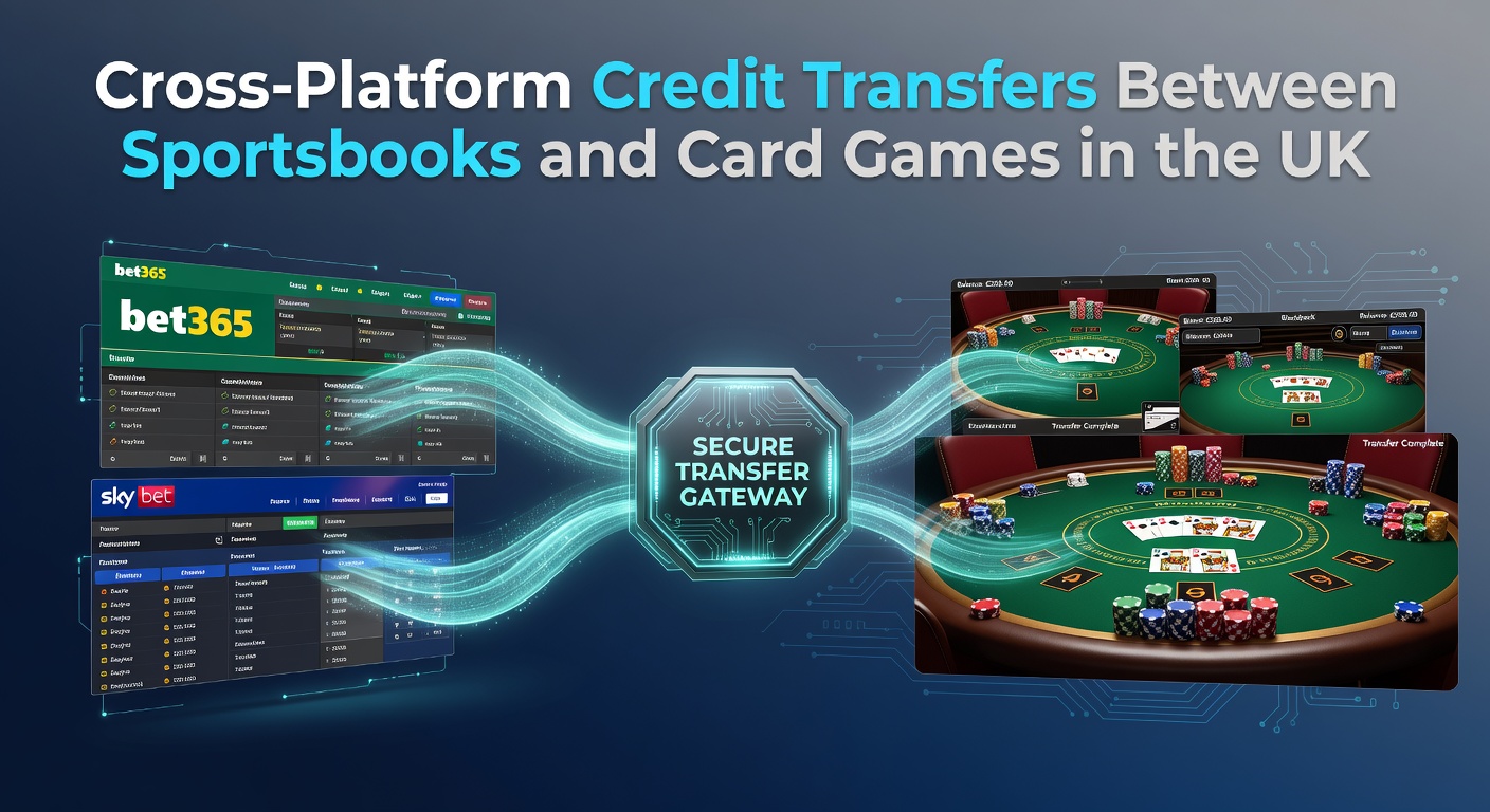 Illustration of digital credit pathways connecting UK sports betting interfaces to card game lobbies on mobile devices