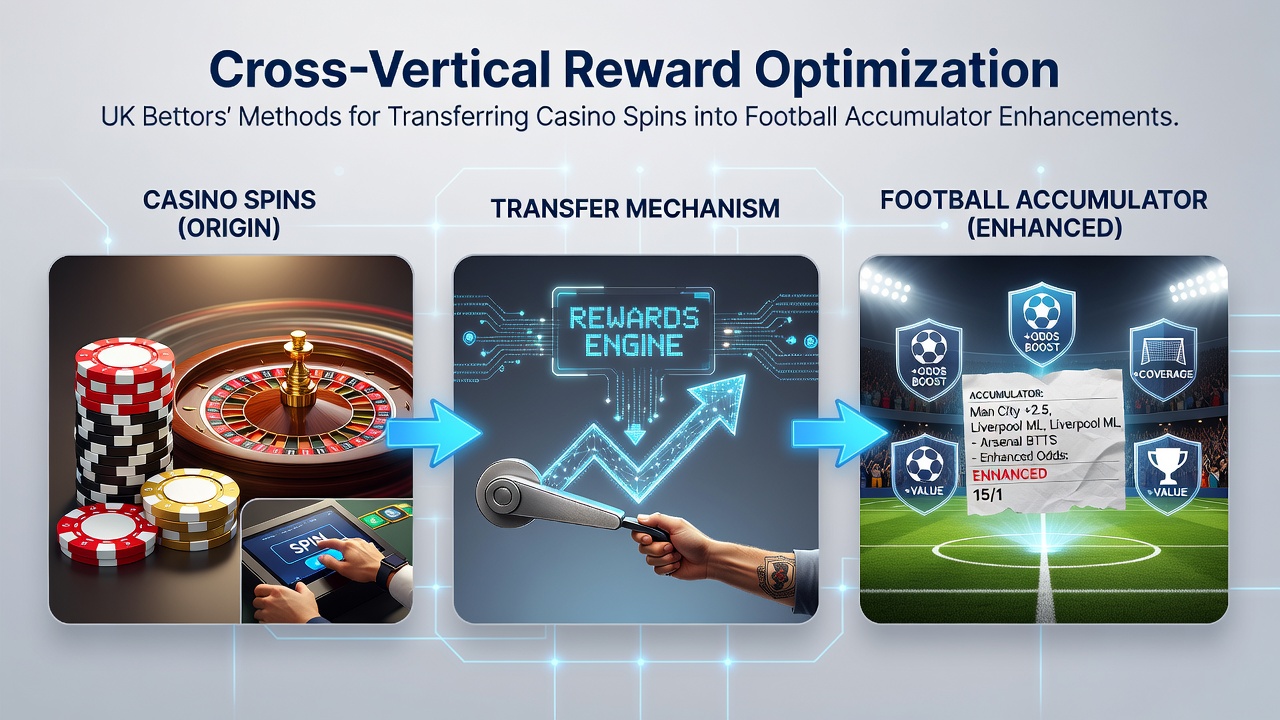 UK bettors reviewing casino spin rewards and football accumulator options on a hybrid betting platform