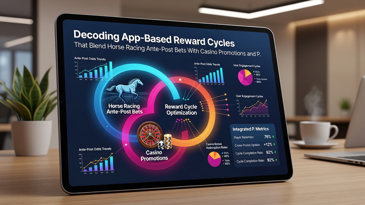 User dashboard displaying reward points cycling between horse racing bets, casino bonuses, and poker tournament entries
