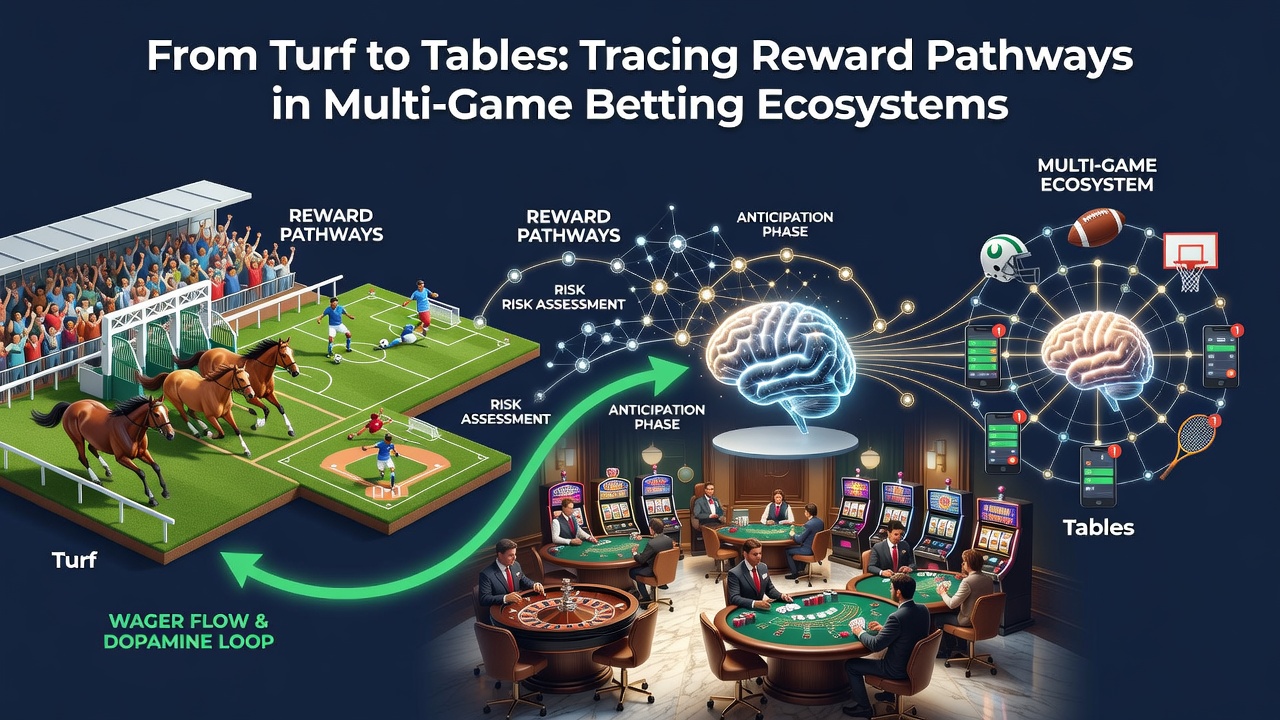 Screenshot of a betting app interface displaying reward points moving from horse racing section to casino table games and poker lobby