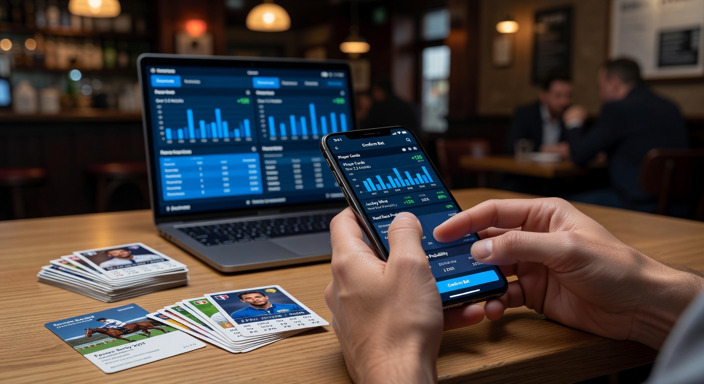 UK punter checking mobile app for live prop bet odds on football player cards and horse racing jockey performances