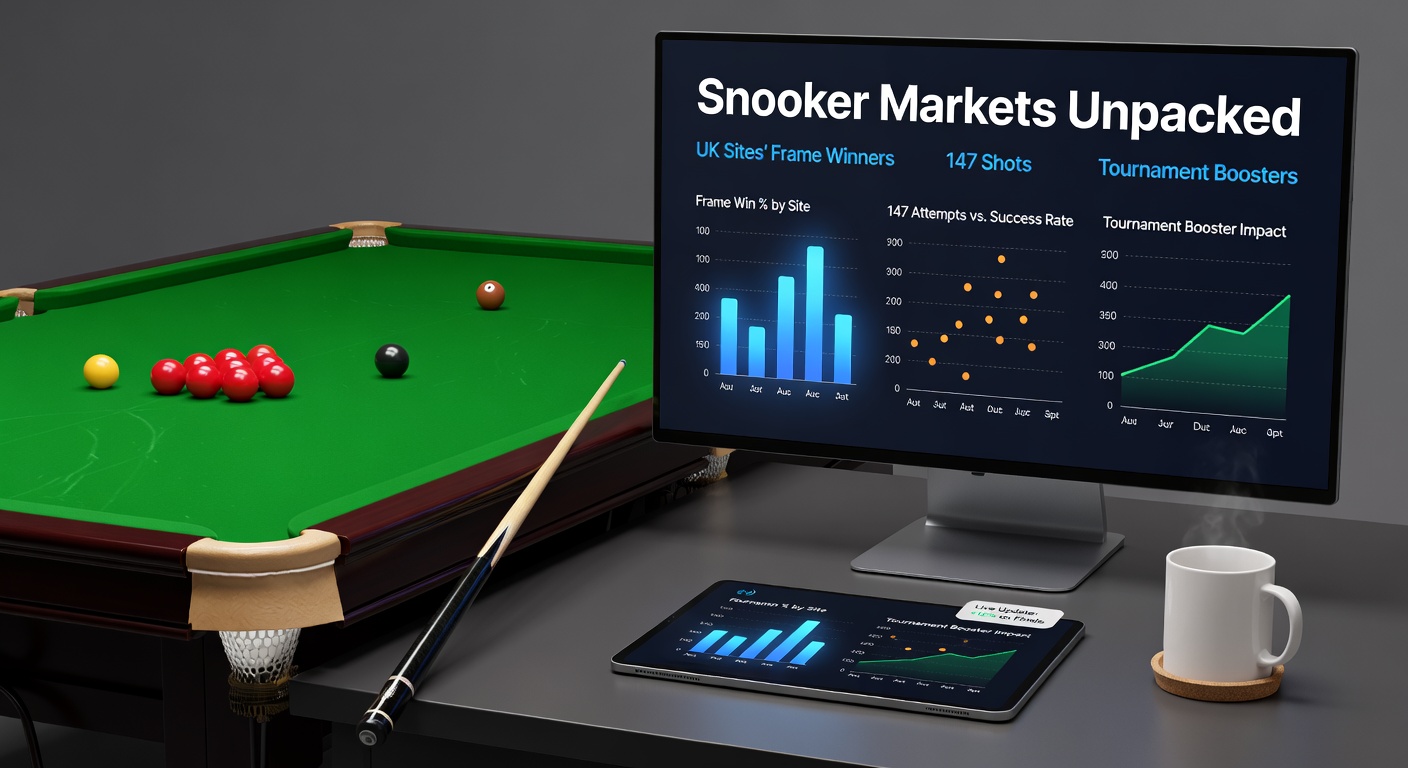 A tense snooker frame in progress at a major UK tournament, cue ball poised for a critical shot amid green baize and cheering crowd