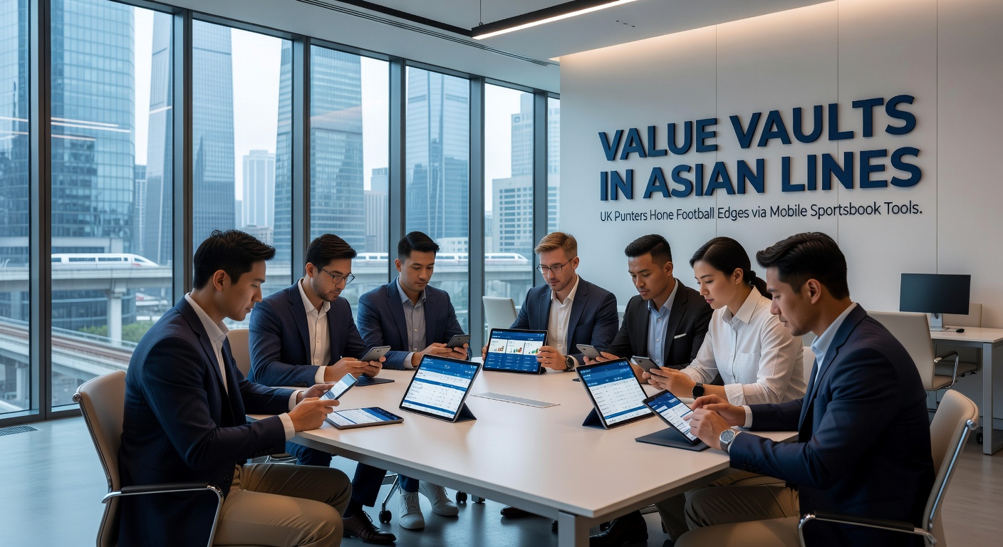 Close-up of a mobile screen displaying Asian line odds for a Champions League match, with overlaid graphs showing value bet alerts and cross-bookmaker comparisons